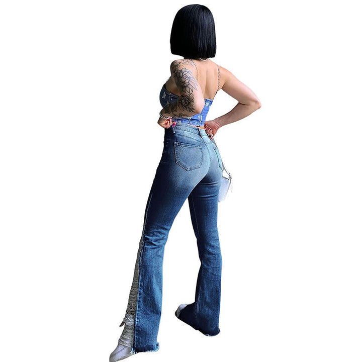 Drune Stretch Ripped Flare Jeans
