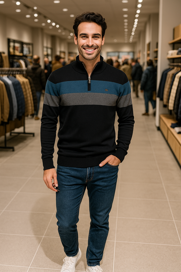 Drune | Warmer Strickpullover mit Reißverschluss für den Winter