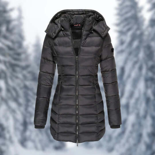 Drune | Damen Mittellanger Wintermantel mit Abnehmbarem Kapuze