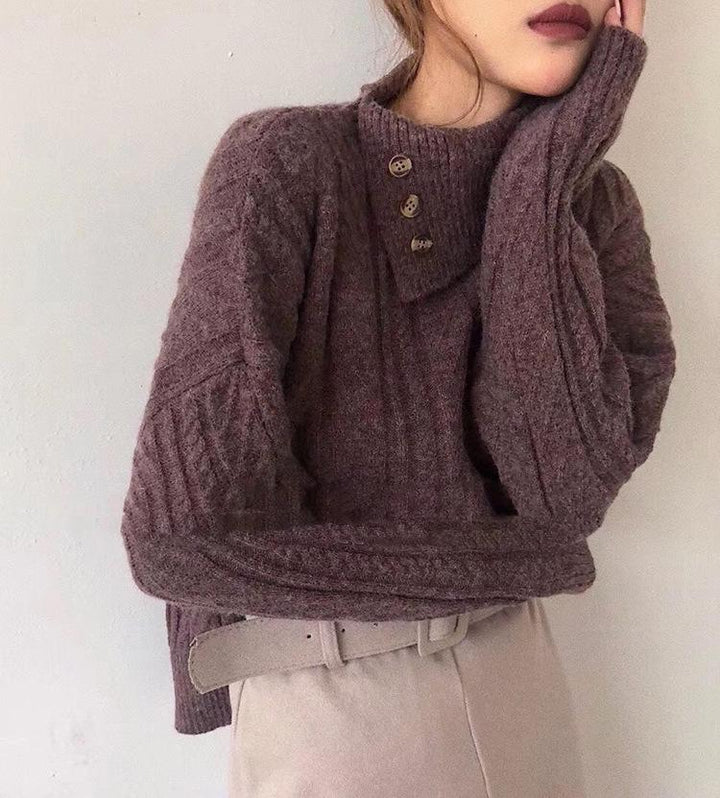 Drune | Strickpullover mit Asymmetrischem Kragen Weich und Elegant Zeitloses Design