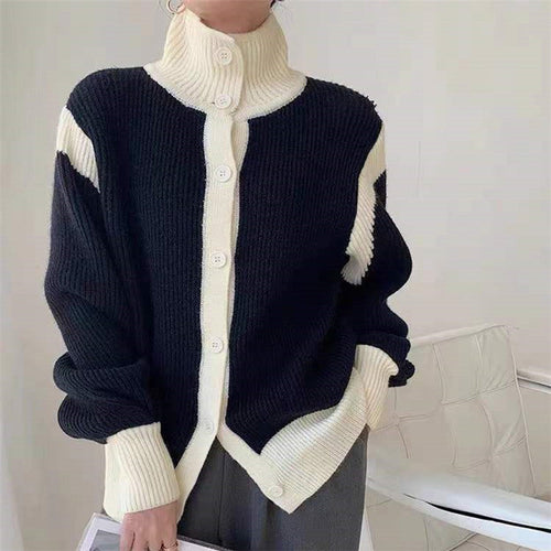 Drune | Kontrast Strickcardigan Weich und Warm Moderner Stil