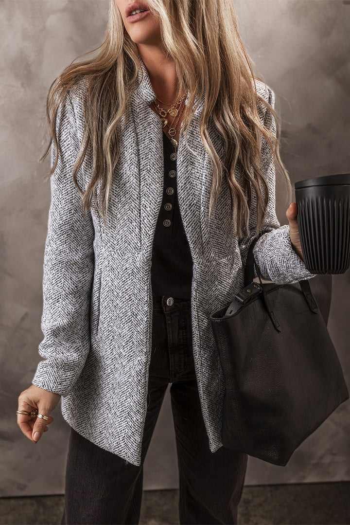 Drune | Heringsmuster Jacke Wollmischung Klassisch und Komfortabel