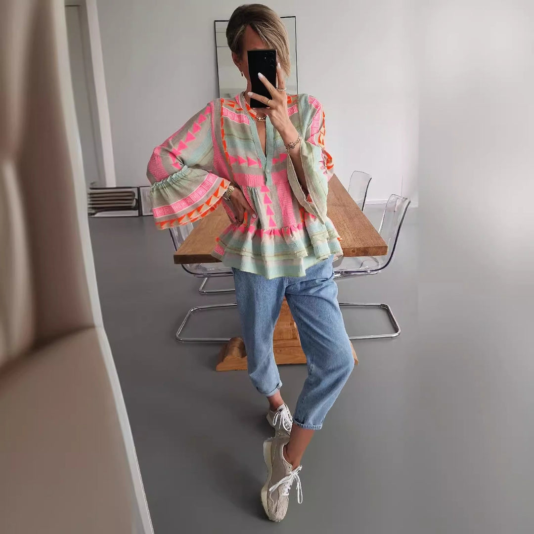 Drune Langarmshirt mit Print für Damen