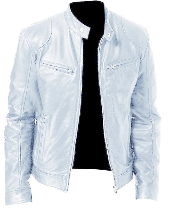 Drune | Casual Jacke aus veganem Leder ohne Kapuze für Männer - Geeignet für jeden Anlass