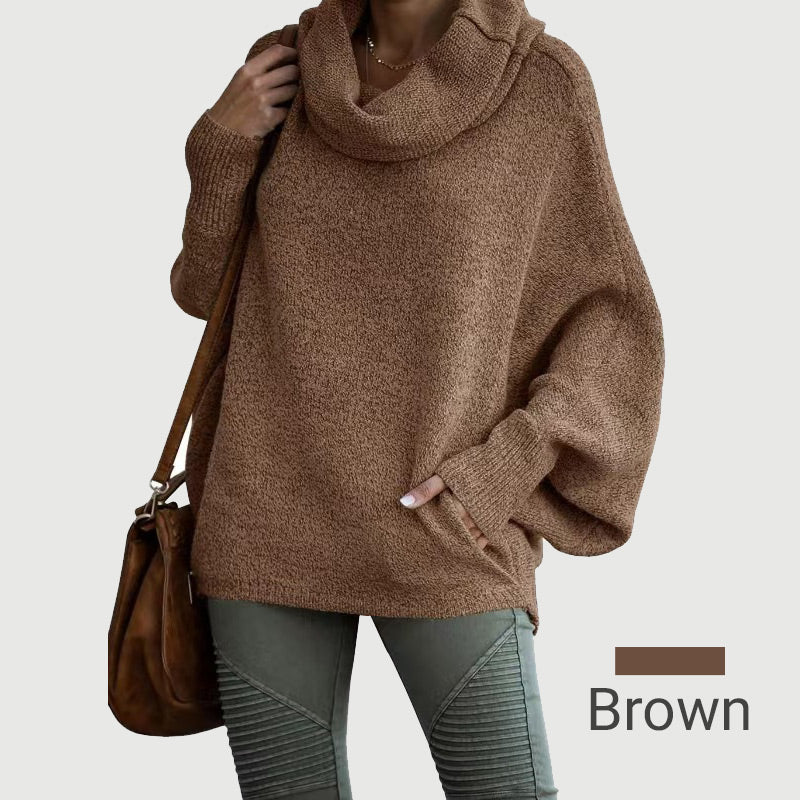 Drune | Cozy batwing sweater with waterfall neckline and pockets