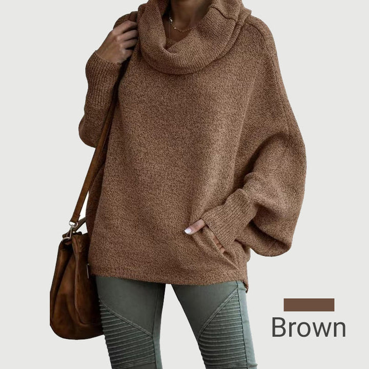 Drune | Cozy batwing sweater with waterfall neckline and pockets