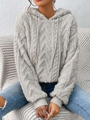 Drune Sweater | Stylischer weicher Teddy-Fleece-Kapuzenpullover für Frauen