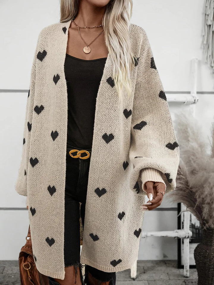 Drune | Herzmuster Wolle Strickcardigan für Damen - Perfekt für den Alltag