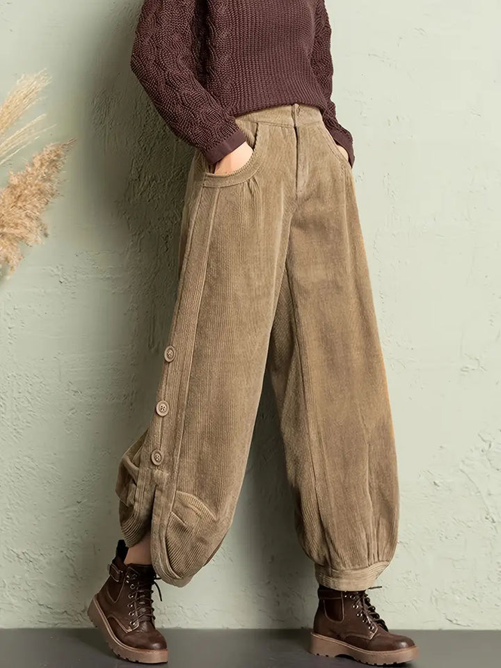 Drune | Plissierte Corduroyhose