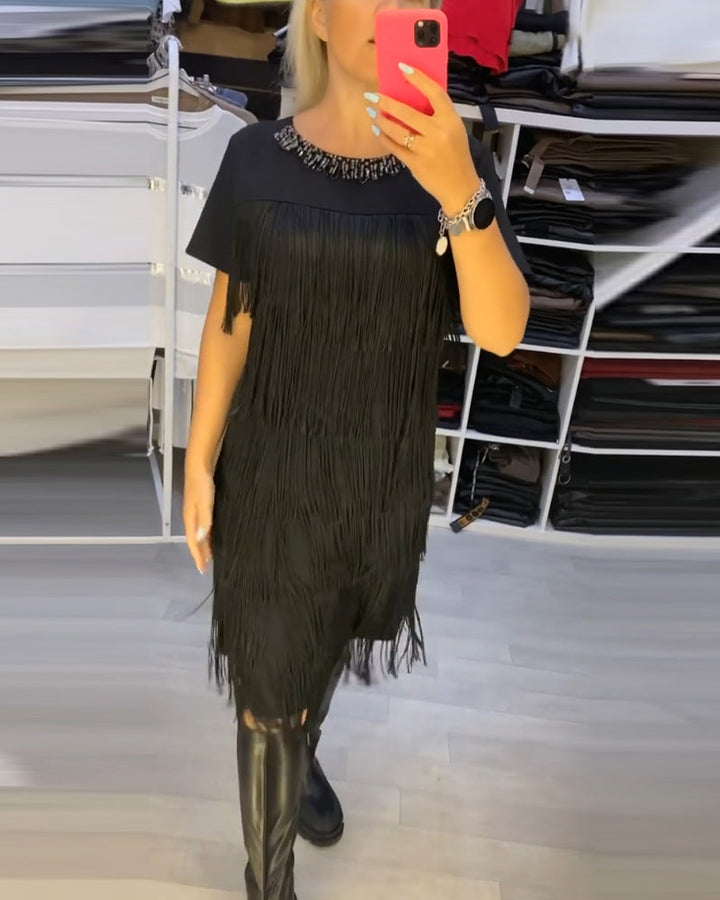 Drune | Schickes Shiftkleid mit Quasten