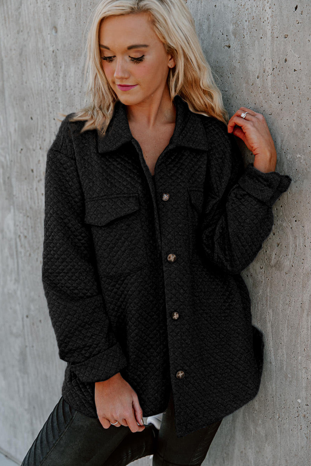 Drune | Leichtgewicht Gesteppte Hemdjacke Polyester Komfort und Stil