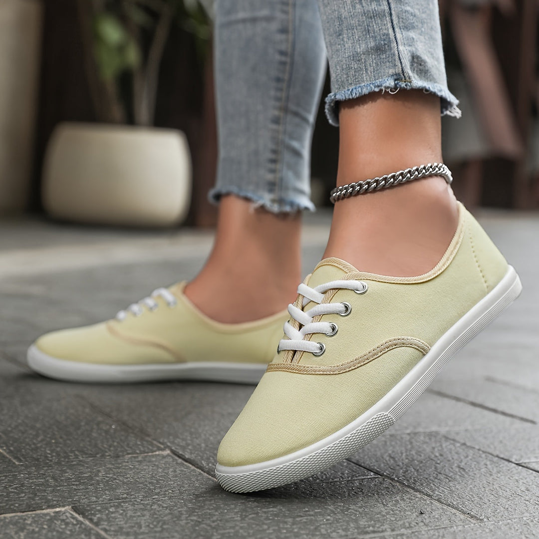 Drune | Bequeme Niedrige Canvas Sneakers in Weiß