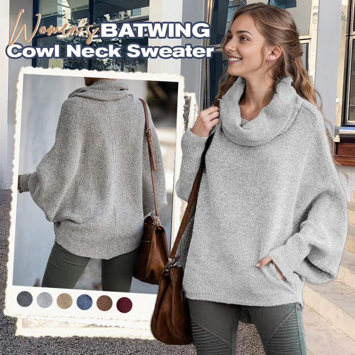 Drune | Cozy batwing sweater with waterfall neckline and pockets