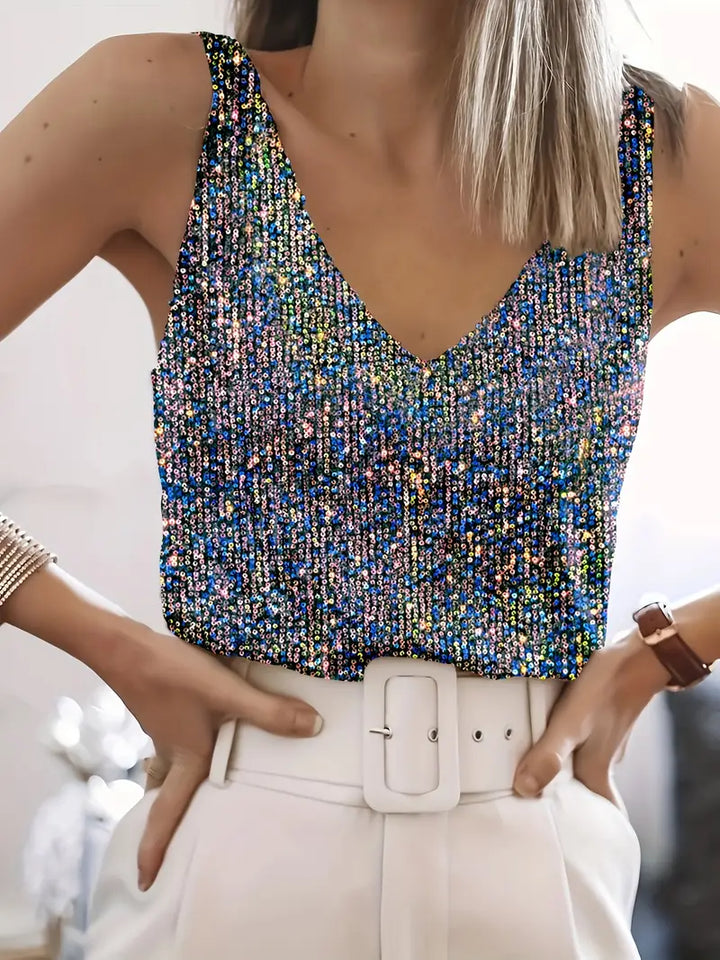 Drune | Elegantes Ärmelloses Top mit Pailletten