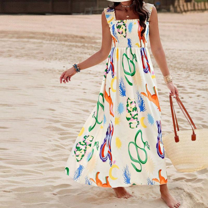 Drune Strandkleid | Farbenfrohes Maxi-Sommerkleid