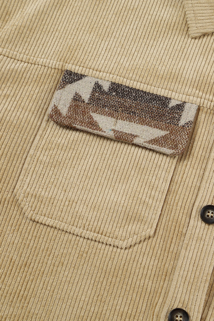 Drune | Aztek-muster Shirtjacke Baumwolle Komfort und Stil