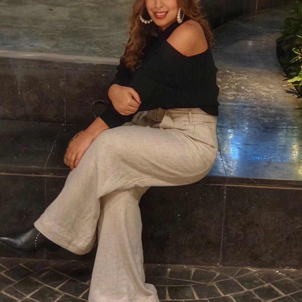 Drune | Off-shoulder Pullover Weicher Strick Trendy und Elegant