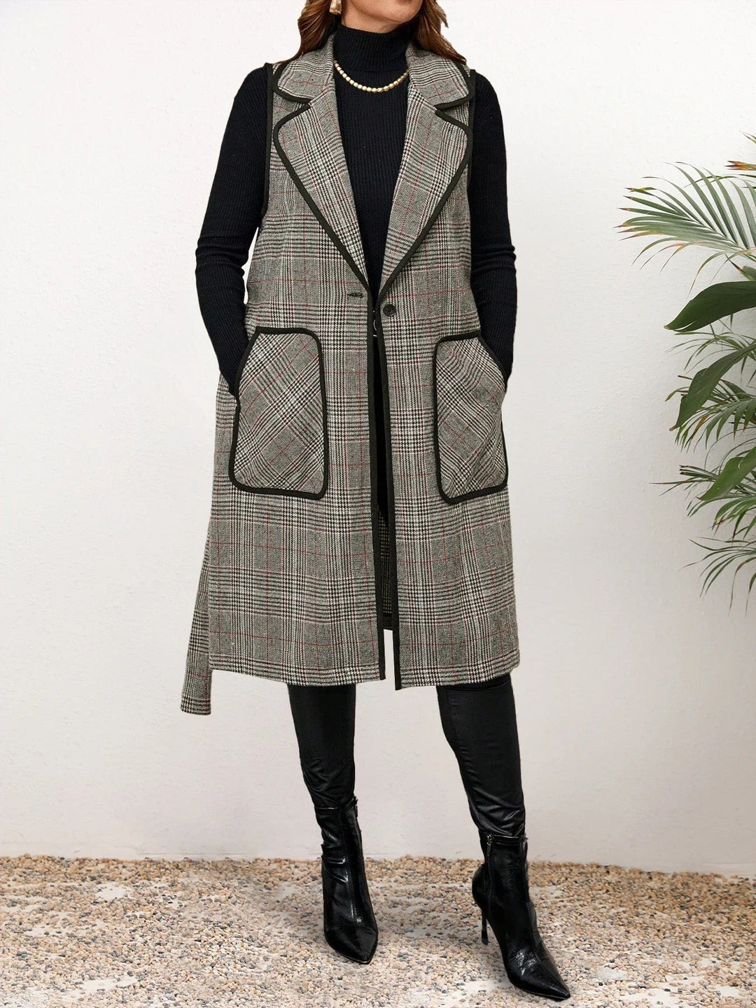 Drune | Elegante Ärmellose Weste Im Karodesign