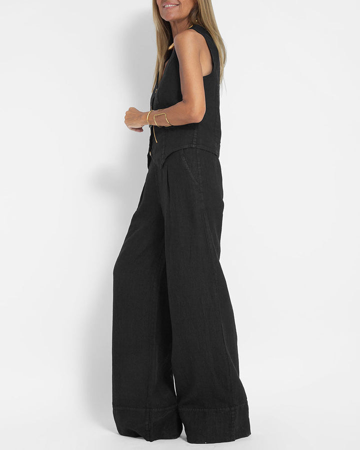 Drune | Damen Elegantes 2-teiliges Leinenset