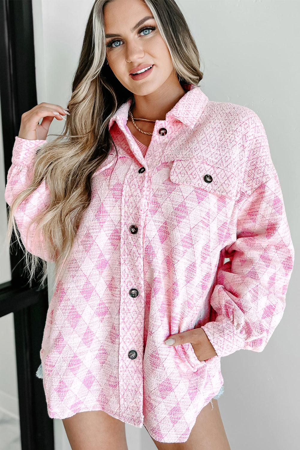 Drune | Karo Hemdjacke Baumwollmischung Bunt und Schick
