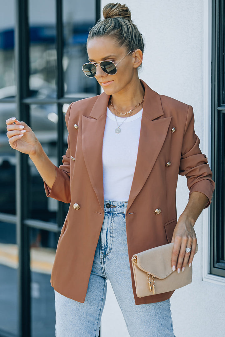 Drune | Doppelreiher-Reverskragen Langarm Blazer