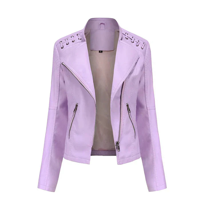 Drune | Pudriges Lederjacke mit Reißverschluss