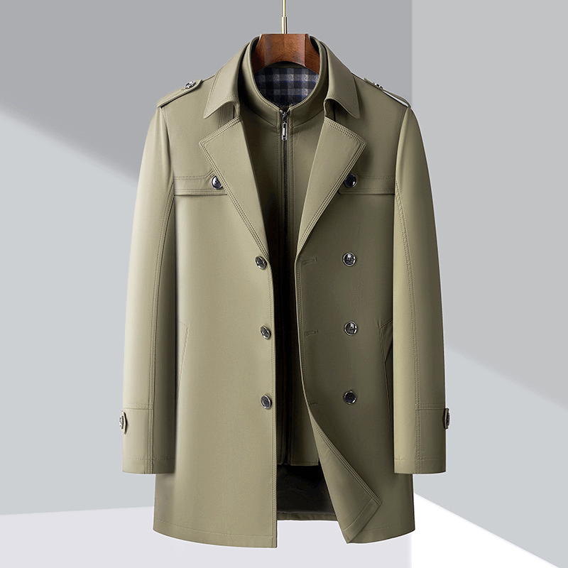 Drune | Herren Doppelreiher Trenchcoat