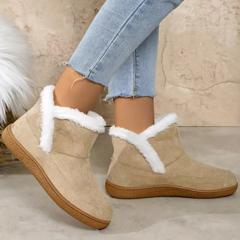 Drune | Damen Plüschfell Winter Stiefeletten