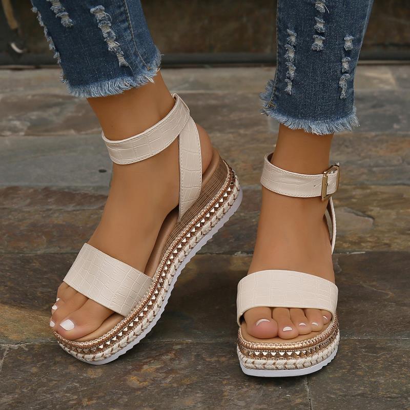 Drune | Sommer Sandalen Mit Schnallenriemen Und Plateau
