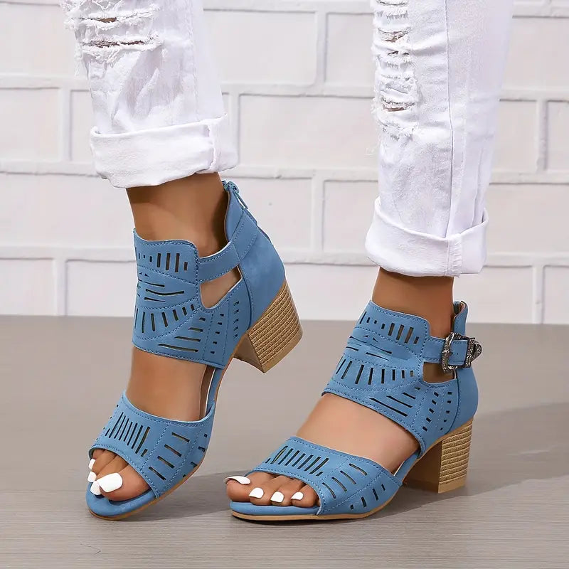 Drune | Damensandalen mit Dickem Absatz