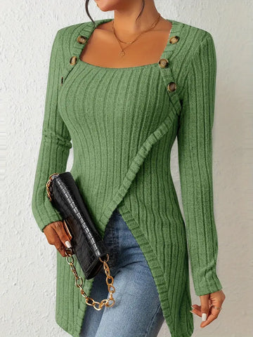 Drune | Stilvoll Gerippter Pullover für Frauen