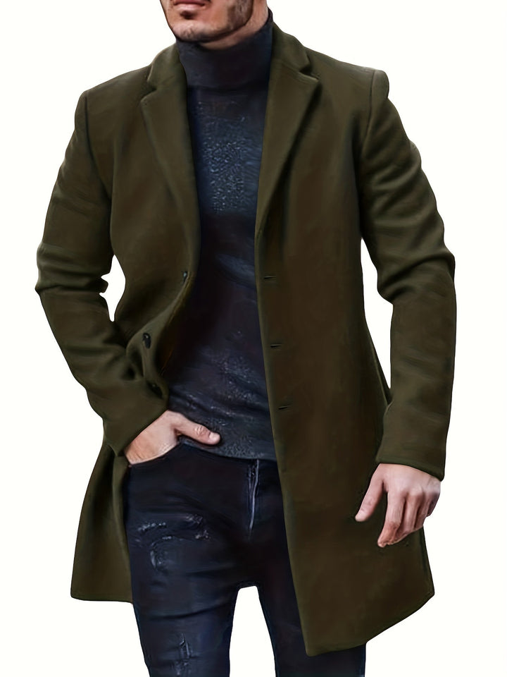 Drune | Elegante mittellange Winterjacke mit einfacher Knopfverschluss für Männer - Ideal für den Winter
