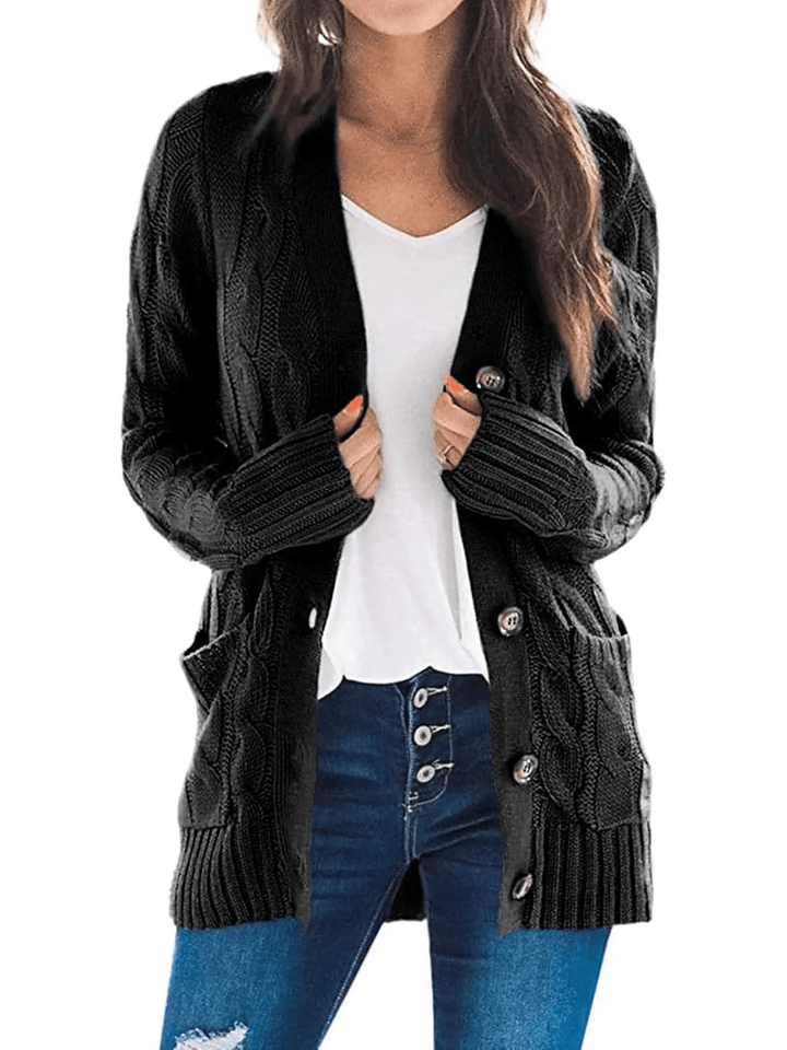 Drune | Offener Strickcardigan mit Zopfmuster