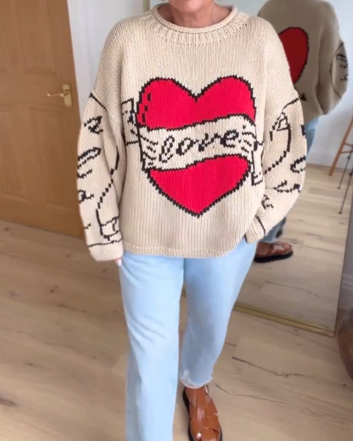 Drune | Pullover mit Liebesmuster