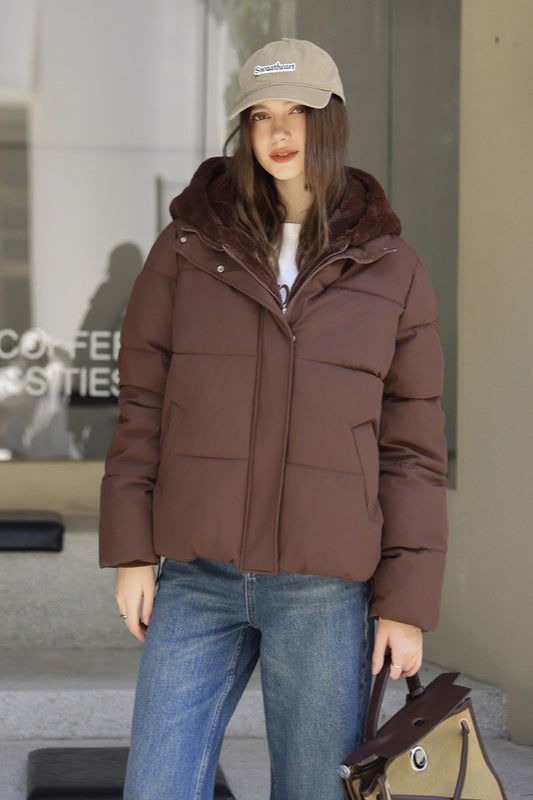 Drune | Fellpaneel gekürzter Pufferjacke