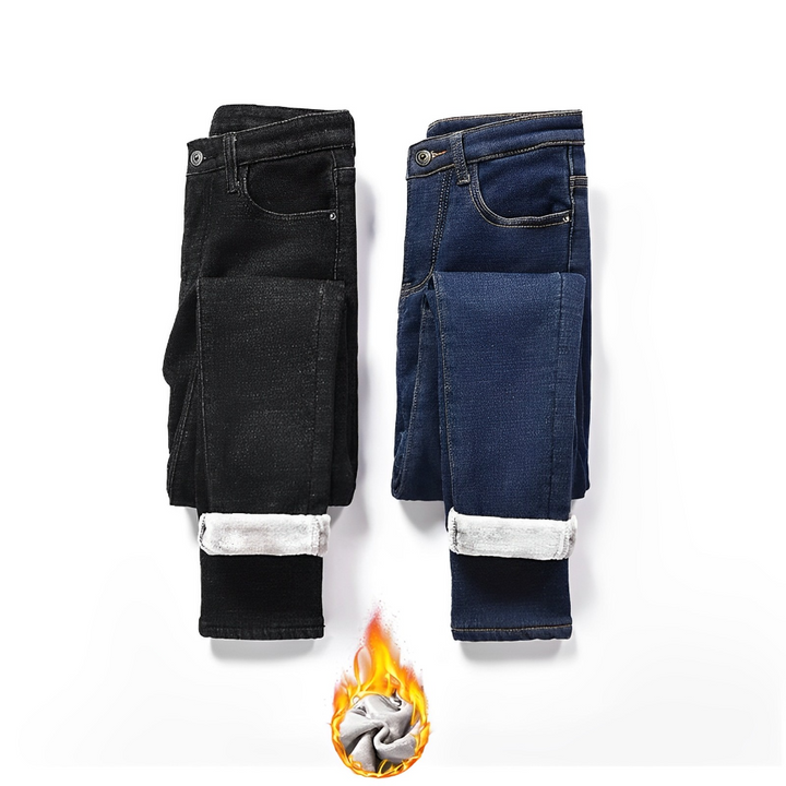 Drune | Dehnbare Warme Fleece-Jeans