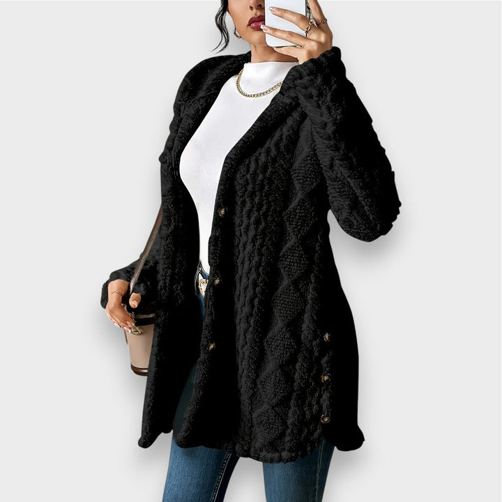 Drune | Cozy plush hooded cardigan sweater