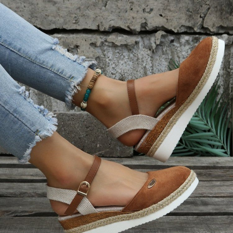 Drune | Leichte Plattform Wedge Sandalen Aus Hanfseil