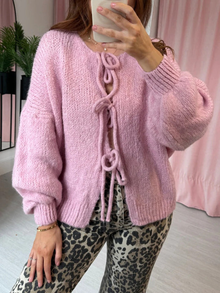 Drune | Strickcardigan mit Schleifen Weich und Warm Trendy Look