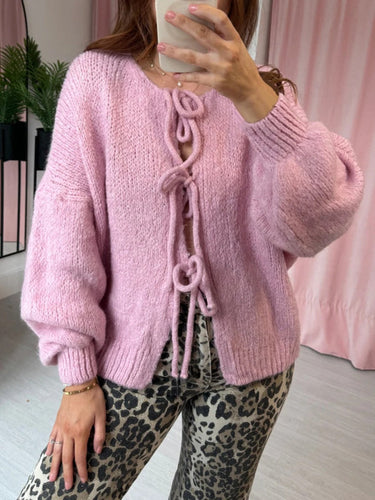 Drune | Strickcardigan mit Schleifen Weich und Warm Trendy Look
