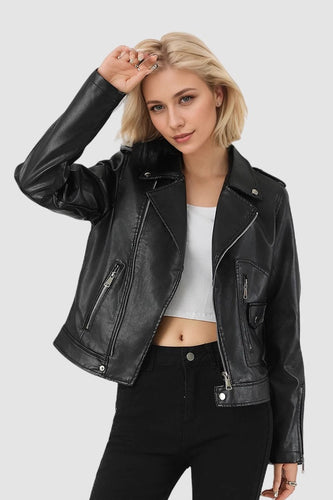 Drune | PU Leder Reißverschlussjacke