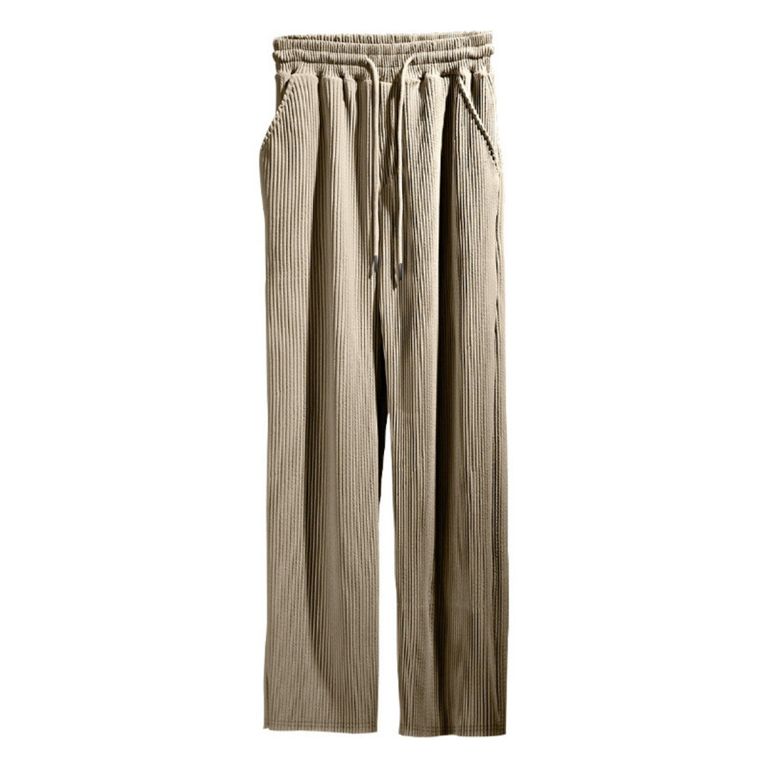 Drune | Dropping Gestreifte Hose mit hoher Taille und weitem Bein