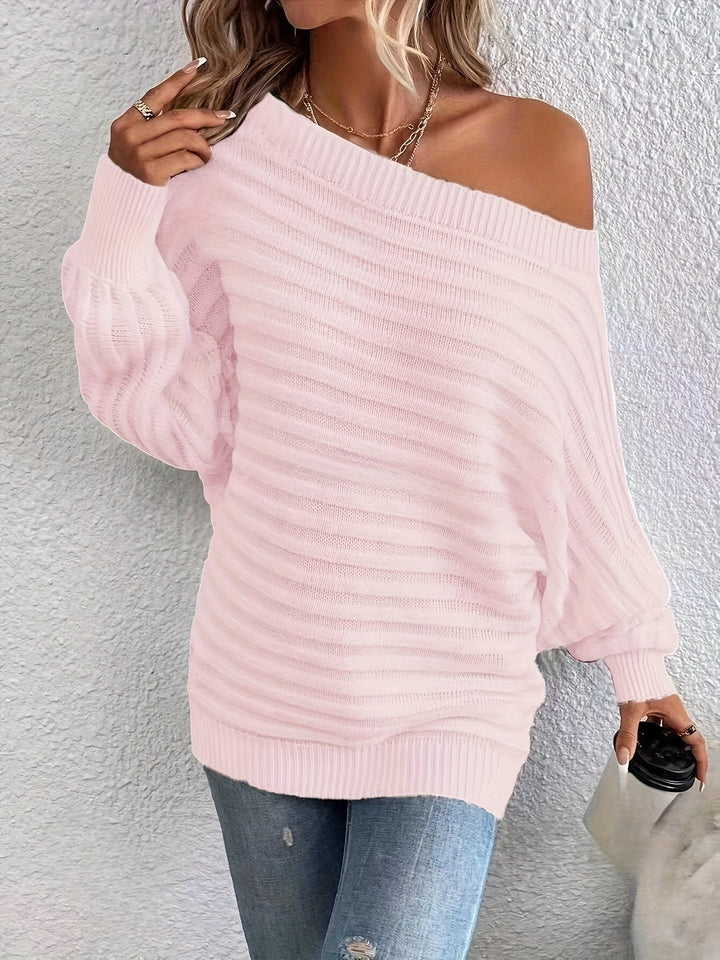 Drune | Schulterfreier Wollpullover mit bequemem Design Pullover Damen - Perfekt für lässige Tage