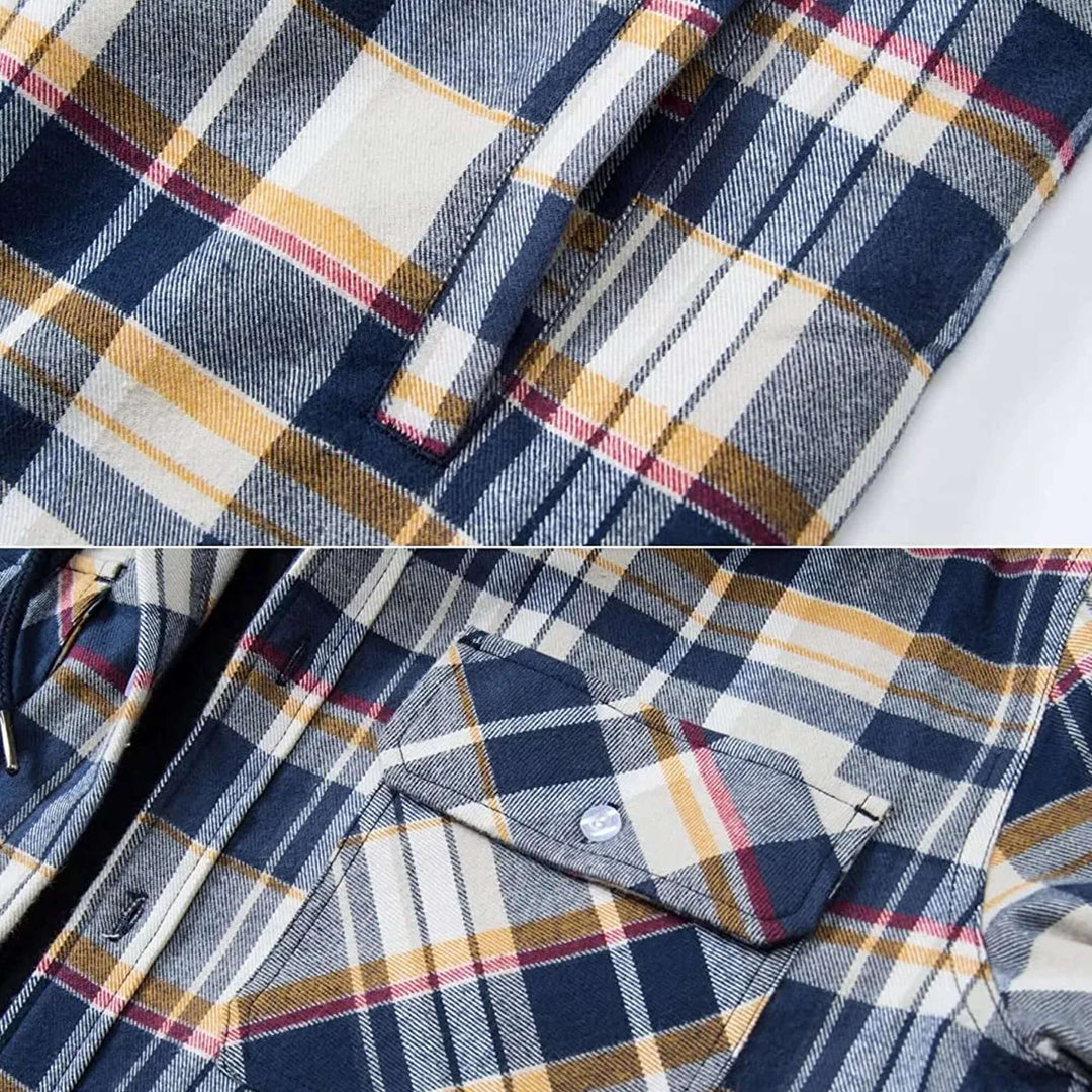 Drune | Herren Karierte Langarm Freizeitjacke