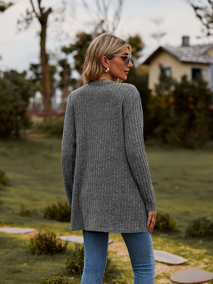 Drune | warmer gerippter Baumwolle Strickcardigan für Damen - Perfekt für lässige Tage