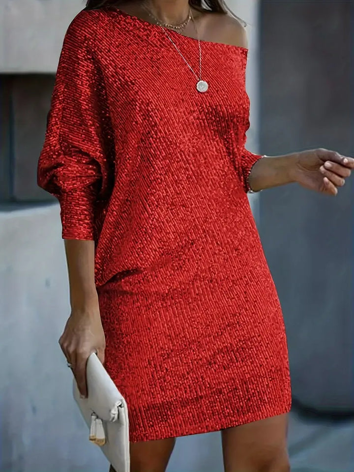 Drune | Glamouröse Pailletten Mini Festkleid