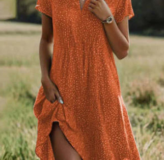 Drune | Kurzärmeliges Grünes Minikleid Mit Punkten