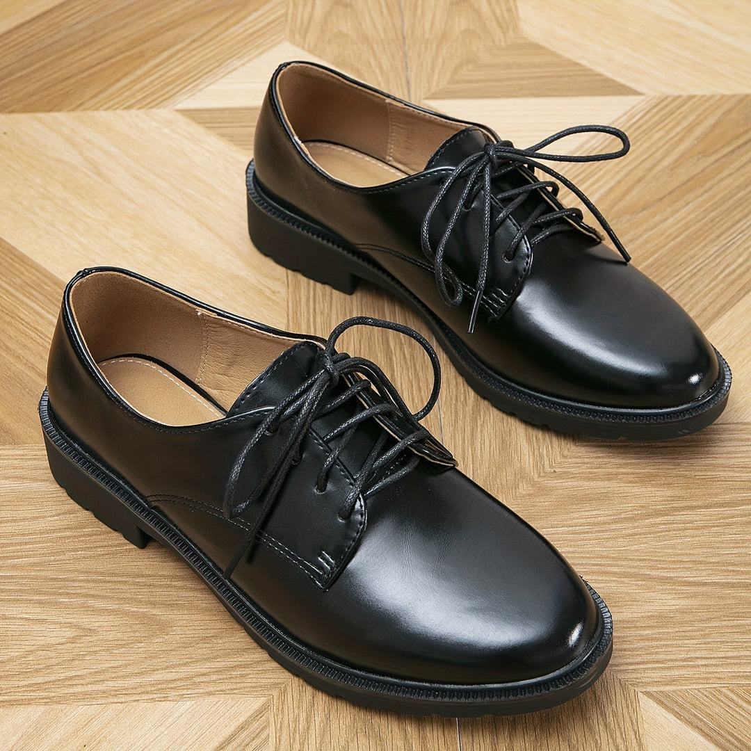 Drune | Black Orthopedic Lace-Up Shoes for Women