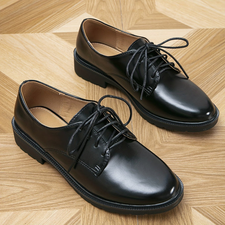 Drune | Black Orthopedic Lace-Up Shoes for Women