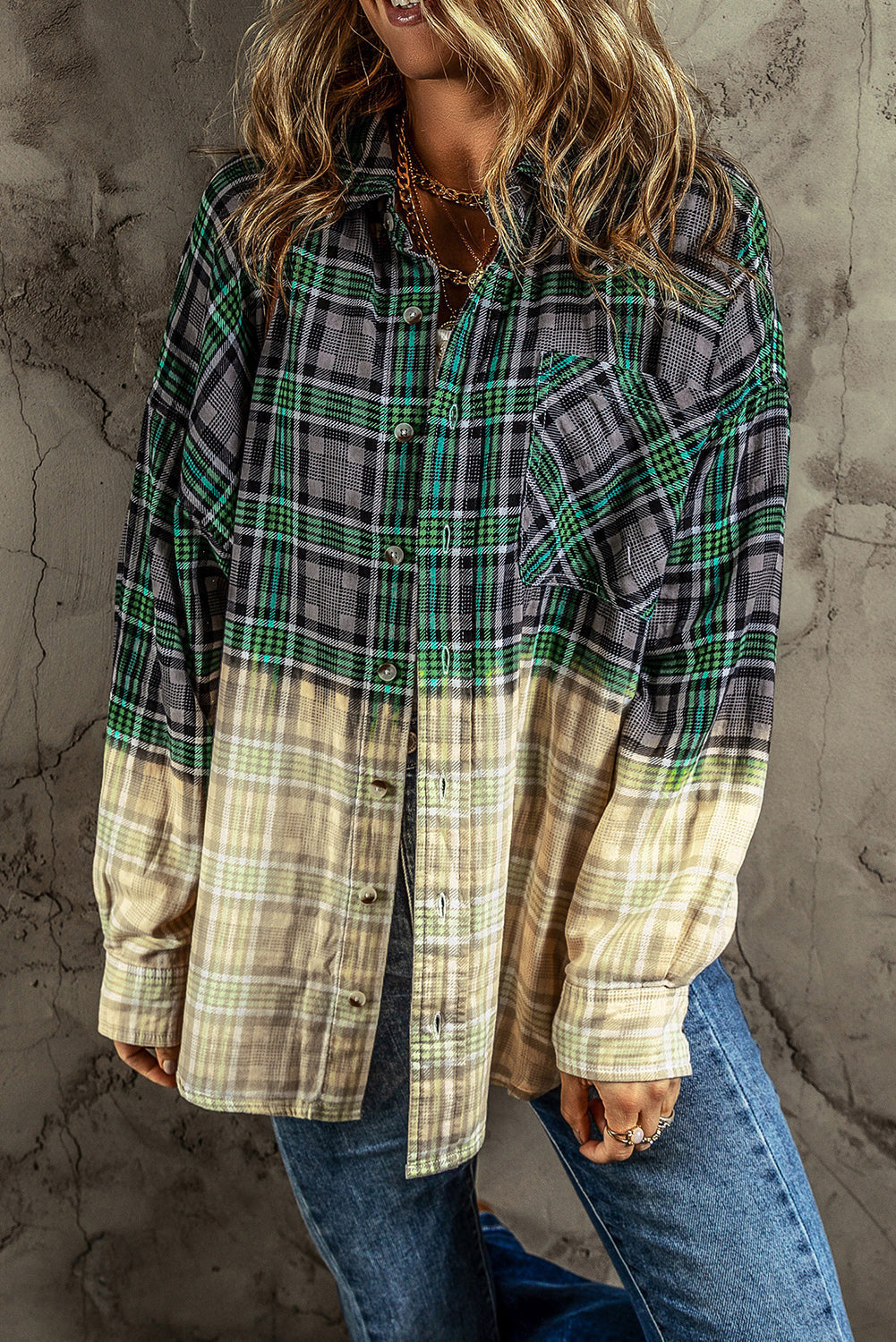 Drune | Patchwork Cam Jacket in Checkered Cotton Blend Trendy und Unique